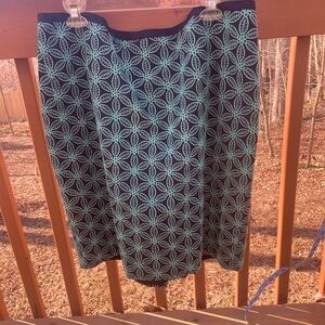 Talbots blue cotton embroidered skirt